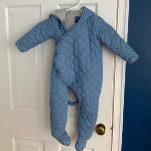 Baby Gap Like New Quilted Denim Toddler Winter Snowsuit size 18-24 Months